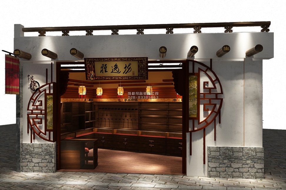 成都古玩店鋪門(mén)頭怎樣裝修設(shè)計(jì)才好？